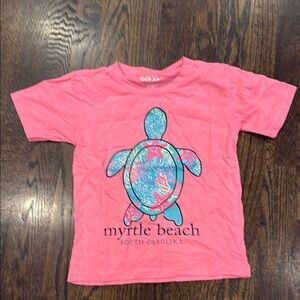 Aqua Kids Pink Myrtle Beach Turtle Tee kids XS
